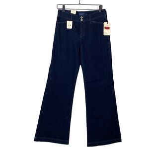 Levis dark wash wide leg jeans
